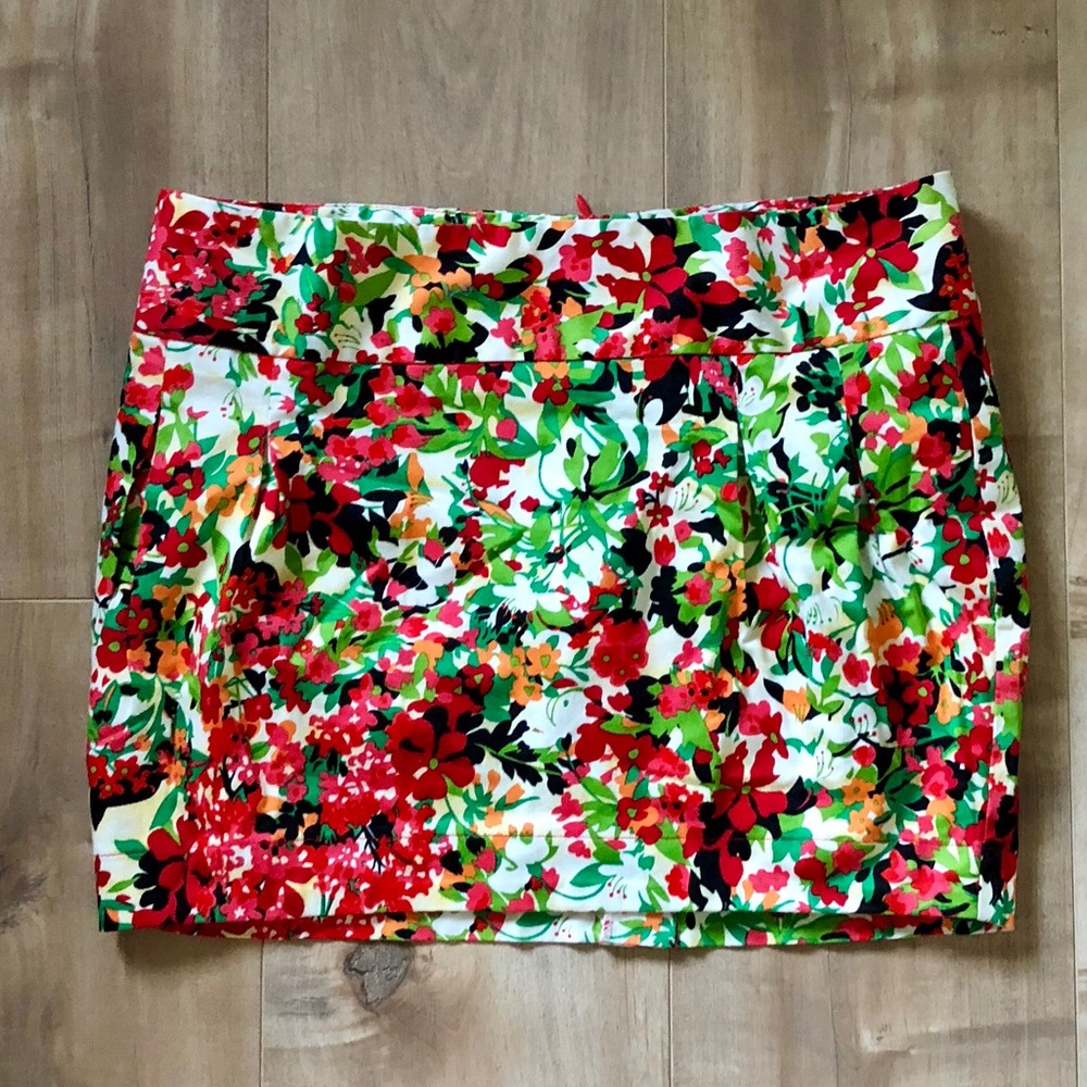 Nichii Bright Color Floral Mini Skirt